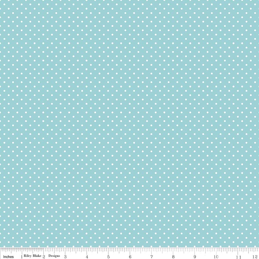 Swiss Dot Aqua Yardage for Riley Blake Designs C670-20 - PRICE PER 1/2 YARD