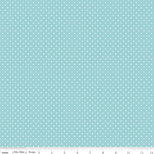 Swiss Dot Aqua Yardage for Riley Blake Designs C670-20 - PRICE PER 1/2 YARD