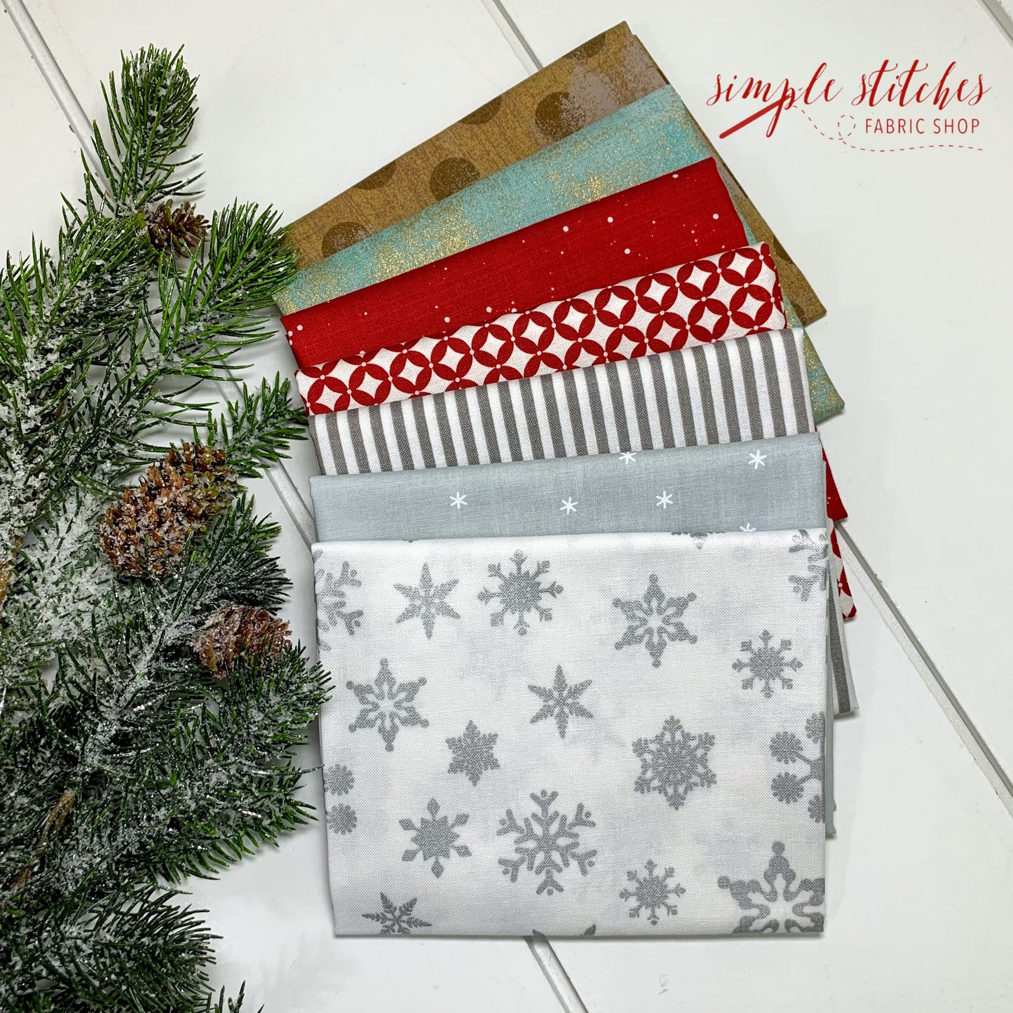 Let's Talk Winter - Hands On Design - Simple Bundle (7) Fat Quarter Bundle