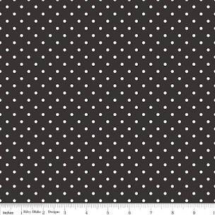 Swiss Dot Black Yardage by RBD for Riley Blake Designs C670-110 - PRICE PER 1/2 YARD