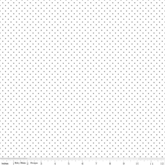 Swiss Dot Reversed Silver Yardage by RBD for Riley Blake Designs SC660-SILVER - PRICE PER 1/2 YARD
