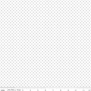 Swiss Dot Reversed Silver Yardage by RBD for Riley Blake Designs SC660-SILVER - PRICE PER 1/2 YARD