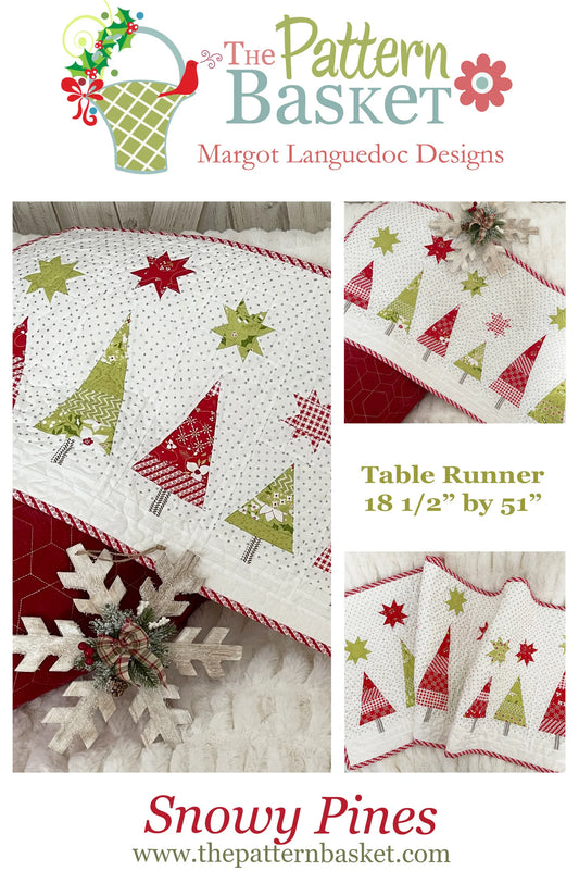 Snowy Pines Table Runner Paper Pattern by The Pattern Basket