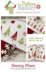 Snowy Pines Table Runner Paper Pattern by The Pattern Basket