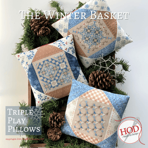 The Winter Basket of the Triple Play Pillows Series - Hands On Design Paper Pattern